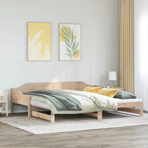 vidaXL Daybed with Trundle without Mattress 80x200 cm Solid Wood