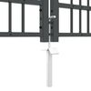 vidaXL Fence Gate with Spear Top with Lock Grey 305 x 100 cm Steel