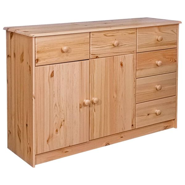 vidaXL Sideboard 6 Drawers 113x35x73 cm Solid Pine Wood