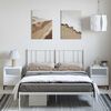 vidaXL Metal Bed Frame without Mattress with Headboard White 135x190cm