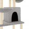 vidaXL Cat Tree with Sisal Scratching Posts Light Grey 180 cm