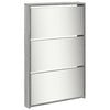vidaXL Shoe Cabinet with Mirror 5-Layer Grey Sonoma 63x17x169.5 cm
