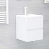 vidaXL Sink Cabinet with Built-in Basin High Gloss White Engineered Wood
