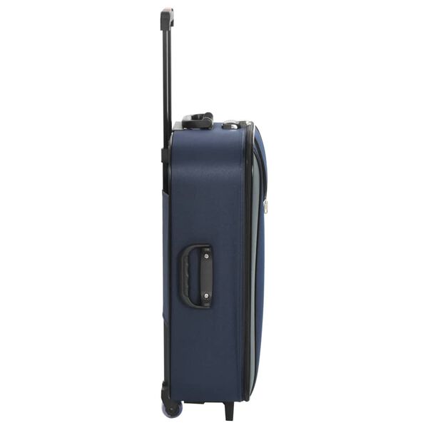 vidaXL Soft Case Trolleys 3 pcs Navy Oxford Fabric