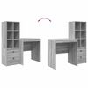 vidaXL Desk with Drawer 2 pcs Grey Sonoma