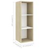 vidaXL 2 Piece TV Cabinet Set White and Sonoma Oak Engineered Wood