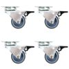 vidaXL Twin-wheel Swivel Casters with Double Brakes 4 pcs 50 mm