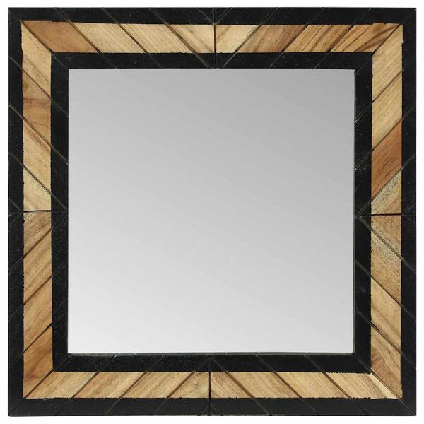 vidaXL Mirror Black and Brown 50 x 2 x 50 cm Solid Wood Acacia