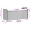 vidaXL Storage Bench with Cushion Grey 115x51x52 cm Poly Rattan