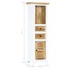 vidaXL Highboard White and Brown 40x30x128 cm Solid Rough Mango Wood