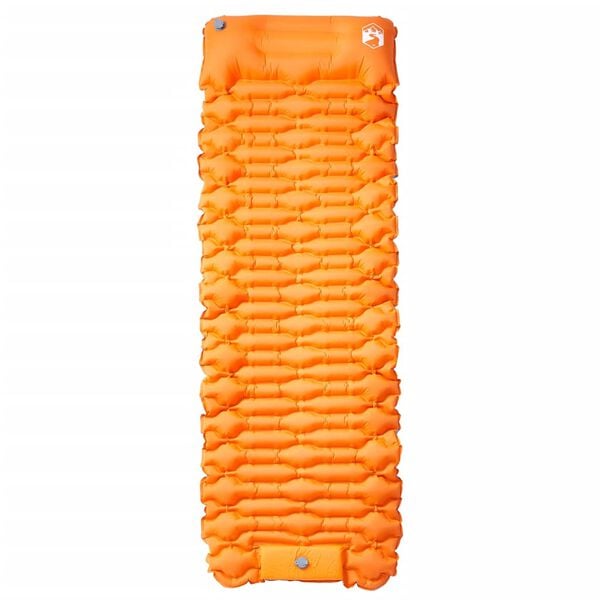 vidaXL Self Inflating Camping Mattress with Pillow 1-Person Orange