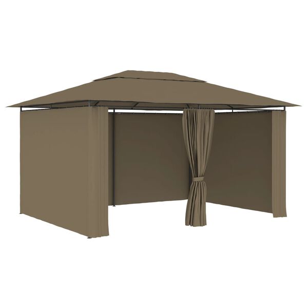 vidaXL Garden Marquee with Curtains 4x3 m Taupe 180 g/m&sup2;