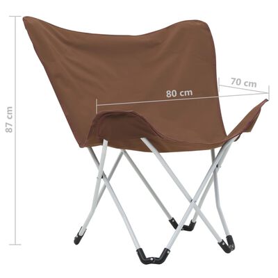 vidaXL Butterfly Camping Chairs 2 pcs Foldable Brown