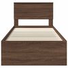 vidaXL Bed Frame with Headboard Brown Oak 120 x 200 cm Engineered Wood