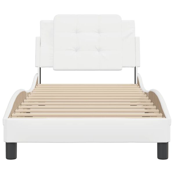 vidaXL Bed Frame without Mattress "Zadar" White 90x200 cm Faux Leather
