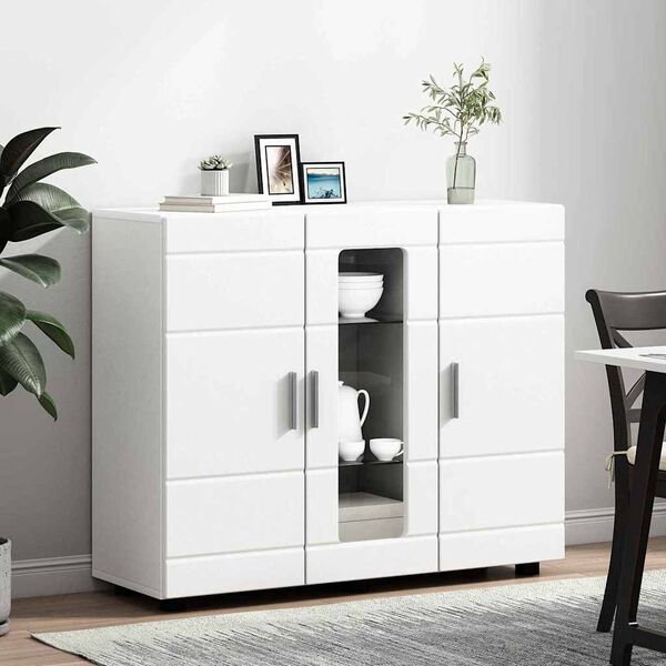 vidaXL Wooden Cabinet White 88.5 x 30.5 x 73 cm Engineered Wood