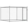 vidaXL Dog Cage with Door Grey 4x2x1.5 m Galvanised Steel