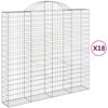 vidaXL Arched Gabion Baskets 18 pcs 200x50x180/200 cm Galvanised Iron
