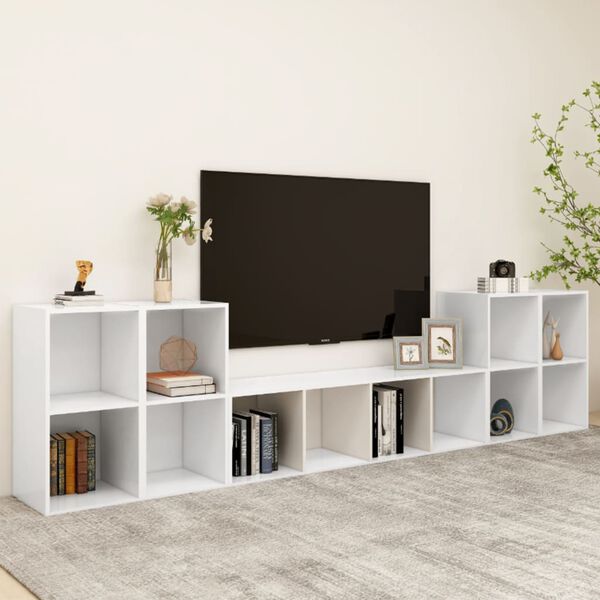 vidaXL 5 Piece TV Cabinet Set White Engineered Wood