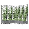 vidaXL Garden Planter with Trellis Light Grey 120x120x121.5 cm PP