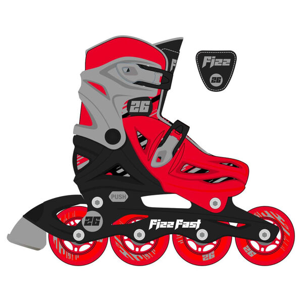 Street Surfing Inline Skate Fizz Red and Black M 35-38