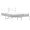 vidaXL Metal Bed Frame without Mattress with Headboard White 120x190cm