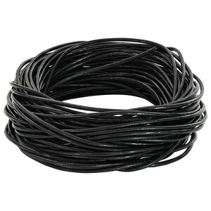 vidaXL Leather Cord Black &Oslash;1 mm x 5 m Leather