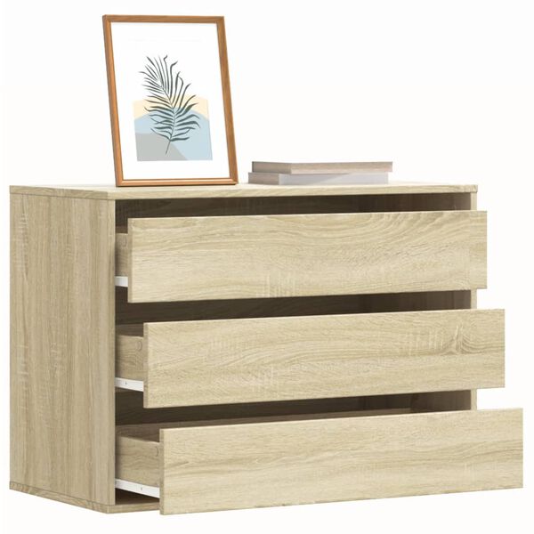 vidaXL Corner Chest of Drawers Sonoma Oak 80x41x58 cm Engineered Wood