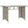 vidaXL Garden Table with Glass Top Light Grey 110x68x70 cm Poly Rattan