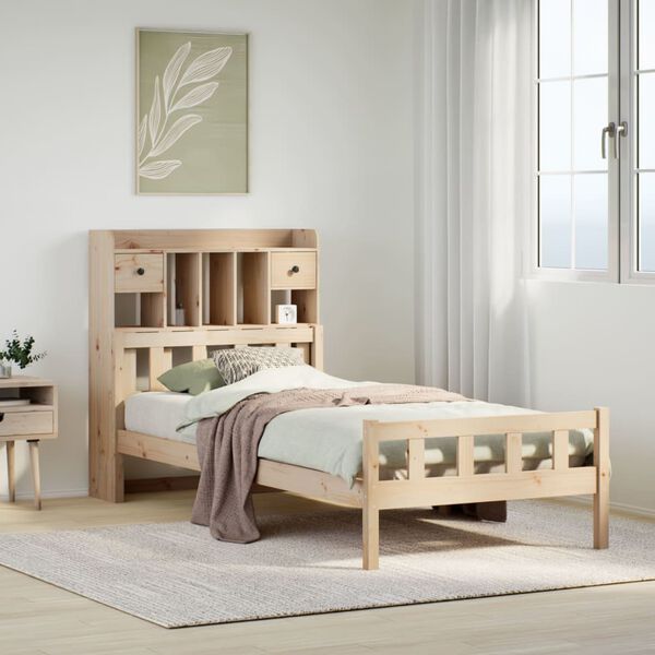 vidaXL Bookcase Bed without Mattress 100x200 cm Solid Wood Pine