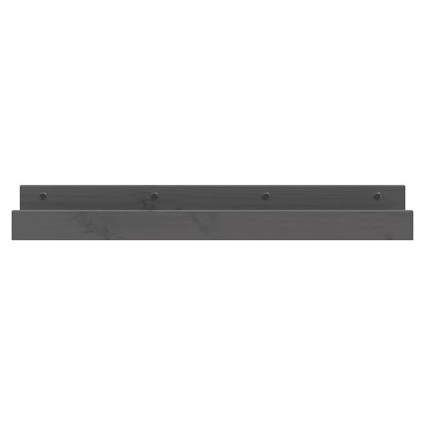 vidaXL Wall Shelves 2 pcs Grey 80x12x9 cm Solid Wood Pine