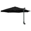 vidaXL Garden Parasol Black 248 x 248 x 148 cm Polyester and Steel
