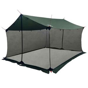 vidaXL Camping Tarp with Mesh Walls 340 x 260 x 220 cm Army Green