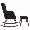 vidaXL Rocking Chair with Footstool 2 pcs Black Velvet