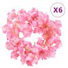 vidaXL Flower Garlands 6 pcs Dark Pink 180 cm