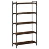 vidaXL Bookcase 5-Tier Smoked Oak 80x30x154 cm Engineered Wood