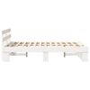 vidaXL Bed Frame with Headboard White 120 x 190 cm Solid Pine Wood