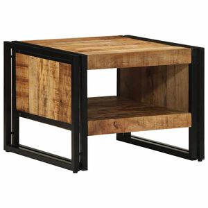 vidaXL Coffee Table 50x50x38 cm Solid Rough Wood Mango