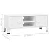 vidaXL Industrial TV Cabinet White 105x35x42 cm Metal