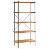 vidaXL 5-Tier Shelving Unit Black and Oak 80x40x163 cm