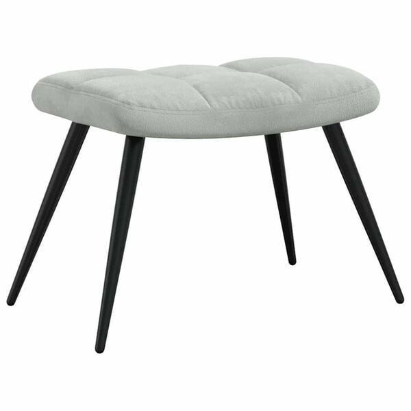 vidaXL Relaxing chair with Footstool 2 pcs Light Grey Velvet