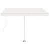 vidaXL Freestanding Manual Retractable Awning 300x250 cm Cream