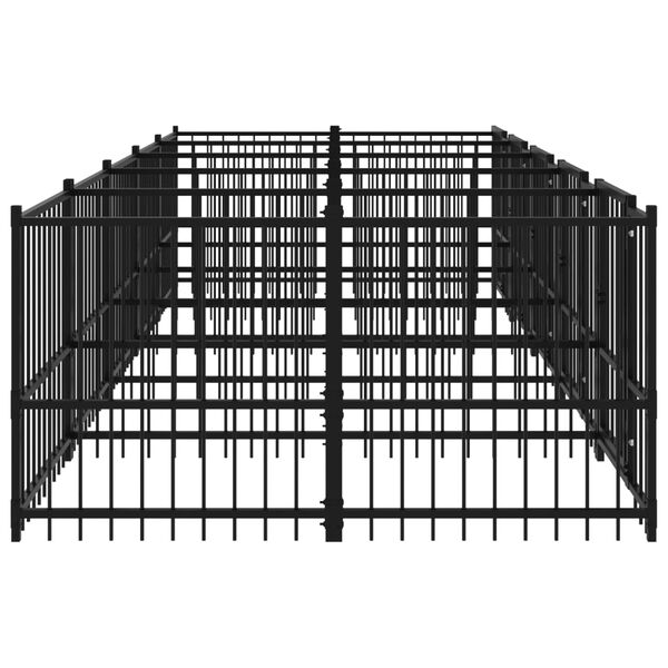 vidaXL Outdoor Dog Kennel Steel 9.38 m²