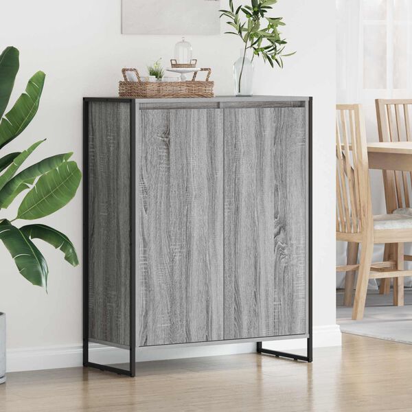 vidaXL Shoe Cabinet Grey Sonoma 79 x 36 x 100 cm Engineered Wood