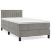 vidaXL Box Spring Bed with Mattress Light Grey 100x200 cm Velvet