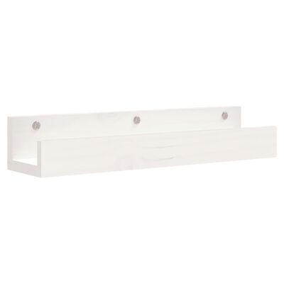 vidaXL Wall Shelves 2 pcs White 50x12x9 cm Solid Wood Pine