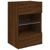 vidaXL TV Wall Cabinet with LED Lights Brown Oak 40x30x60.5 cm