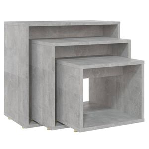 vidaXL Nesting Table | Set of 3 | Concrete grey | Engineered wood | Compact