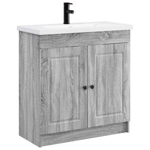 vidaXL Bathroom Furniture Set Grey Sonoma 78.5 x 37.5 x 81 cm