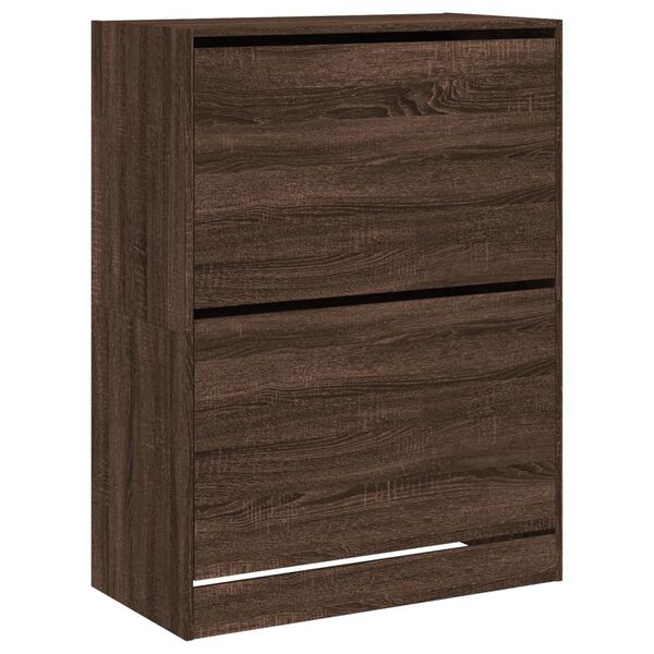 vidaXL Shoe Cabinet with 2 Flip-Drawers Brown Oak 80x42x108 cm